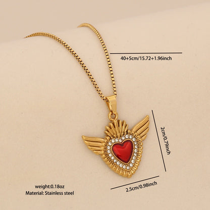Crimson Heart Pendant Necklace