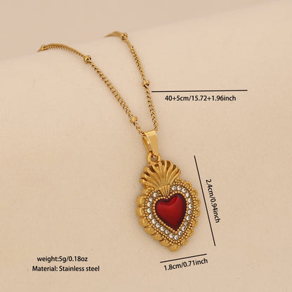 Crimson Heart Pendant Necklace