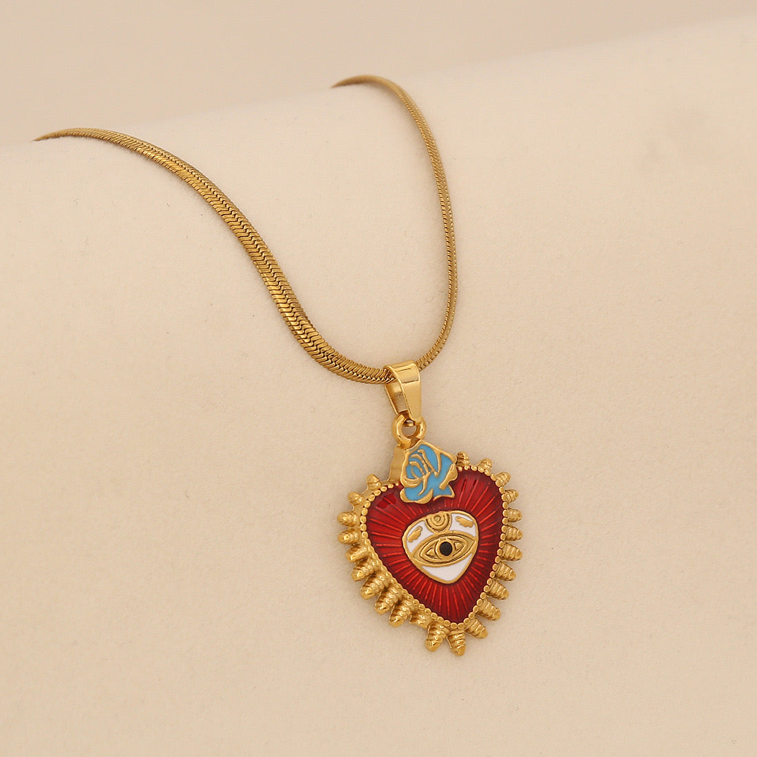 Crimson Heart Pendant Necklace