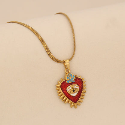Crimson Heart Pendant Necklace