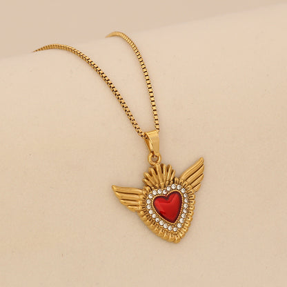 Crimson Heart Pendant Necklace