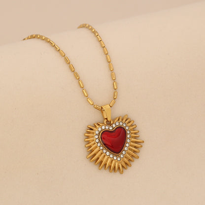 Crimson Heart Pendant Necklace