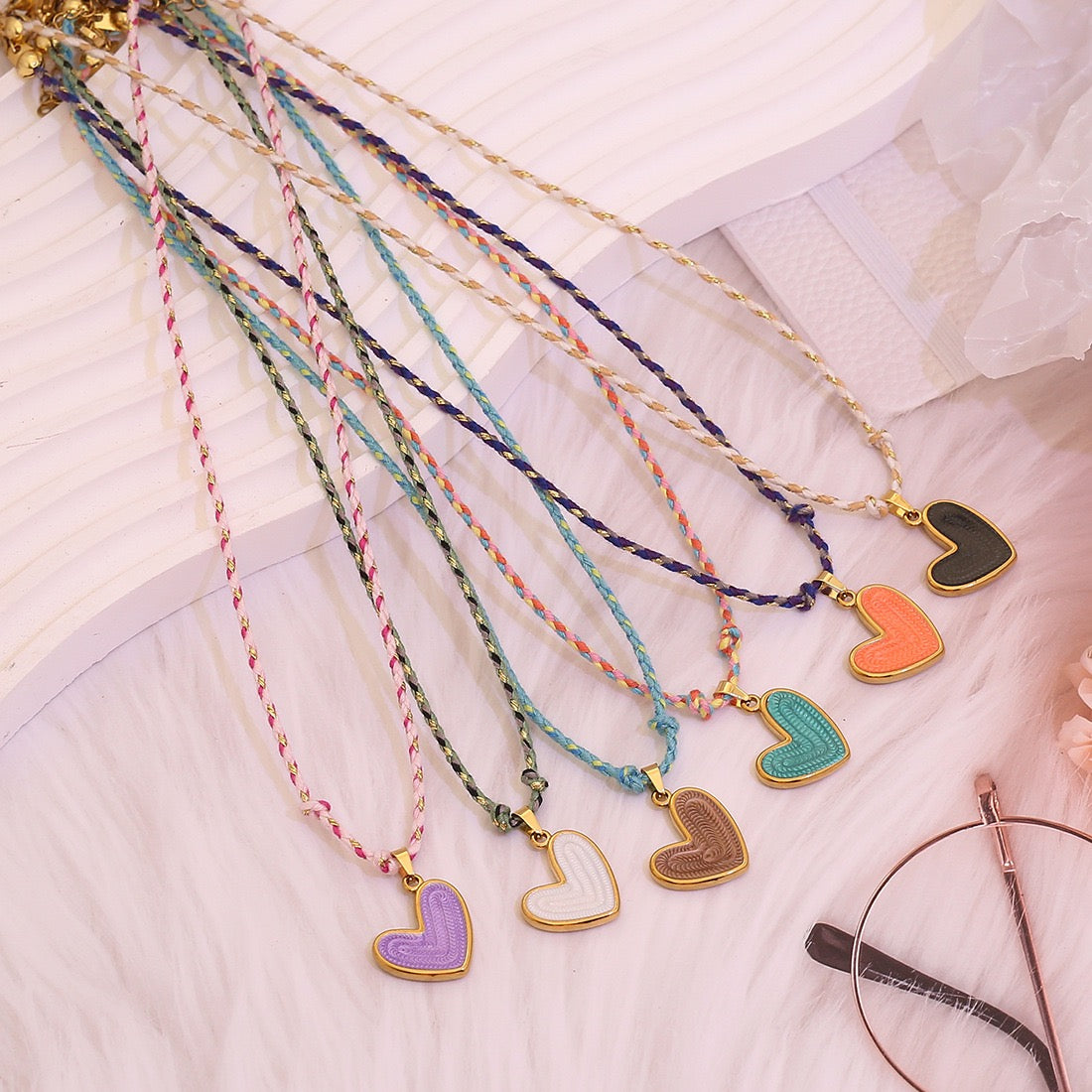 Candy Heart Rope Necklace