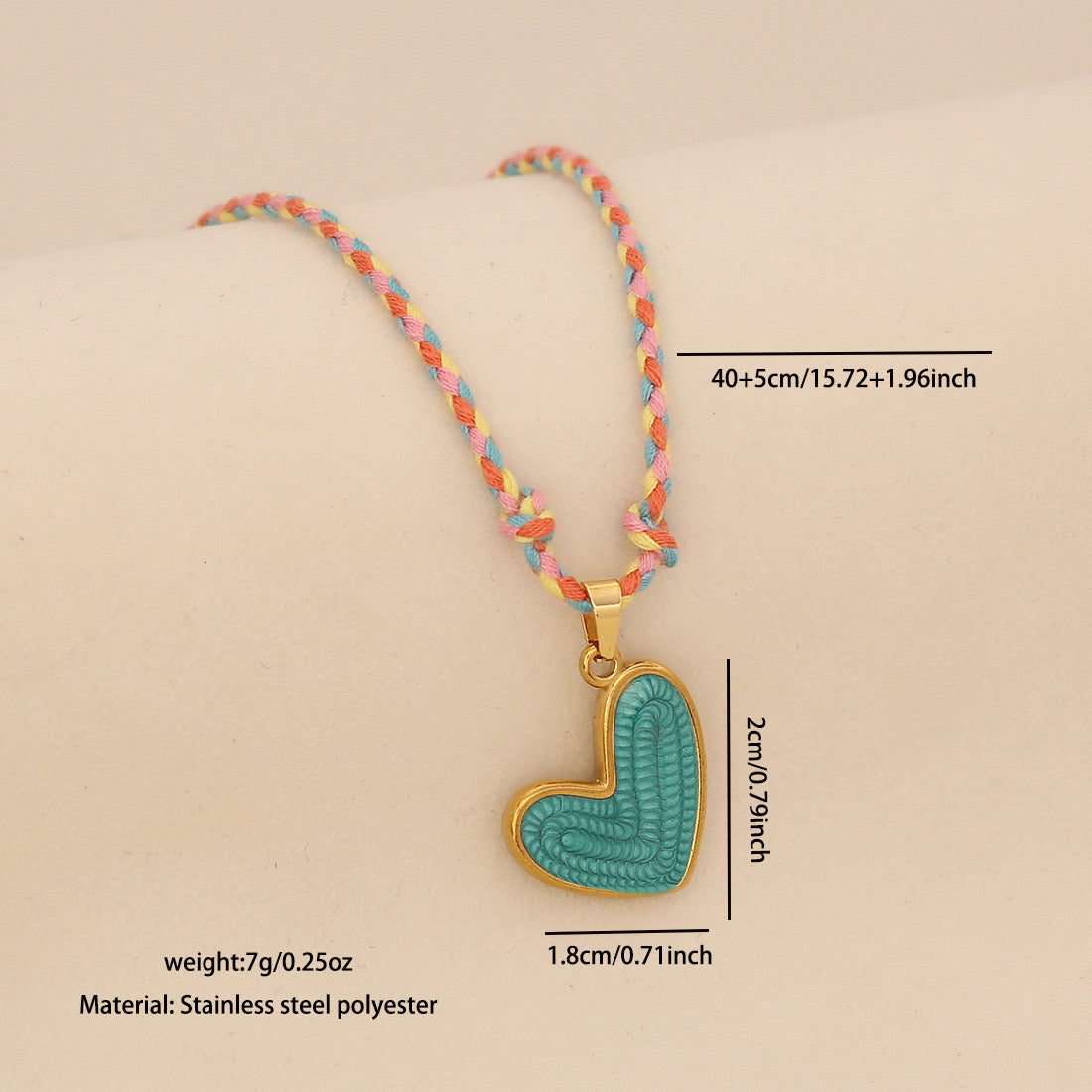 Candy Heart Rope Necklace