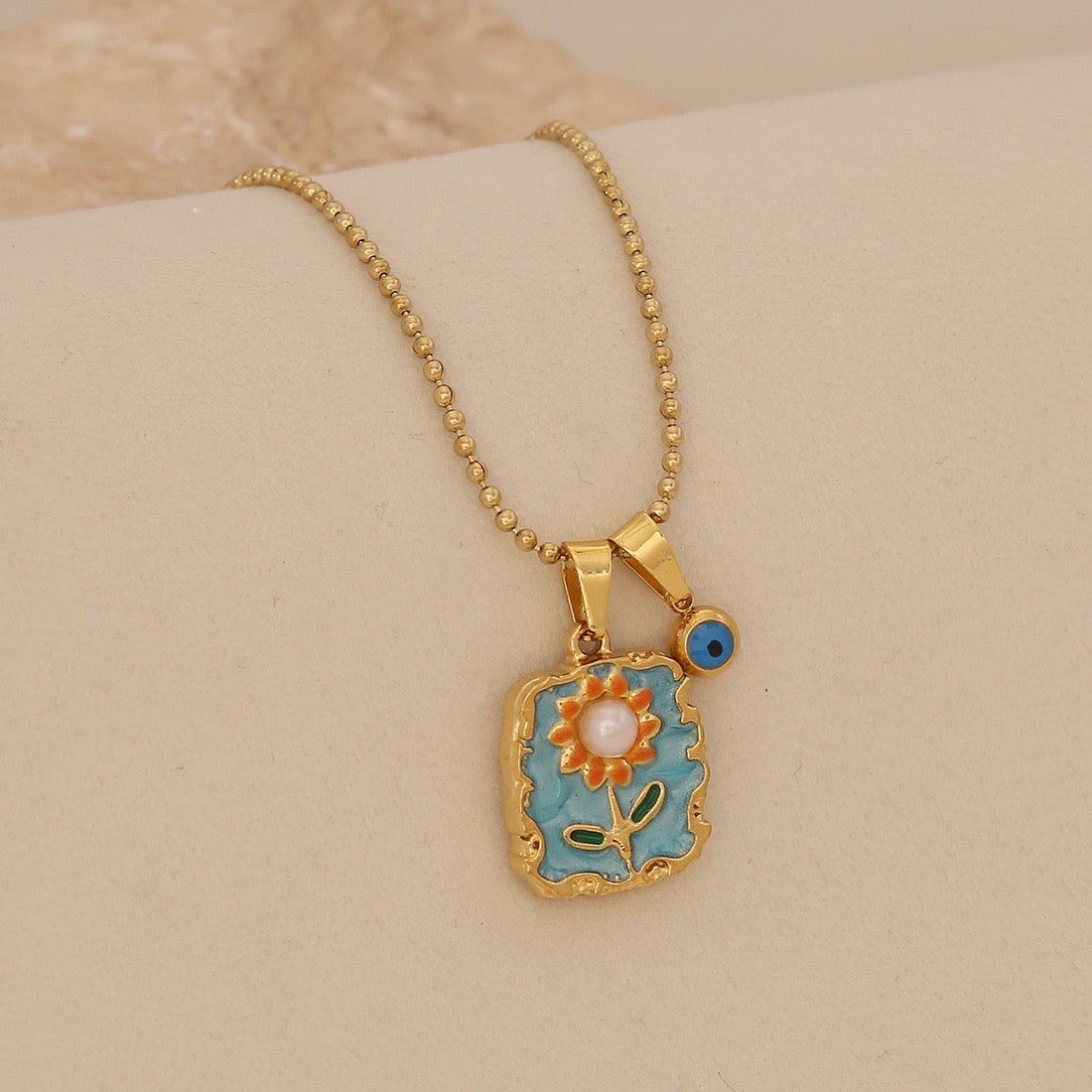 Vintage Sunflower Pendant Necklace