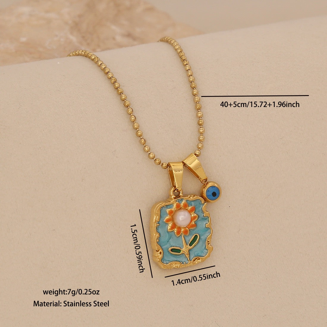 Vintage Sunflower Pendant Necklace