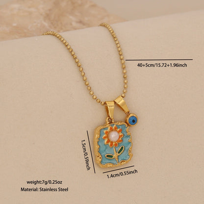 Vintage Sunflower Pendant Necklace