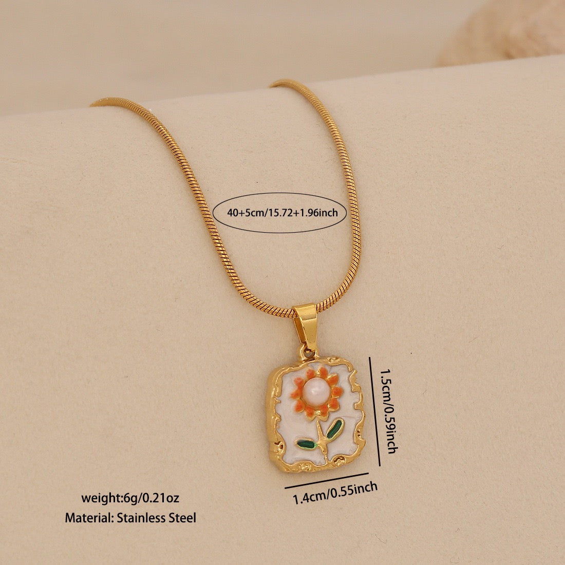 Vintage Sunflower Pendant Necklace