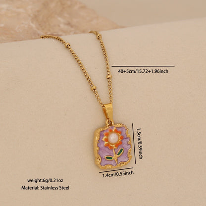 Vintage Sunflower Pendant Necklace