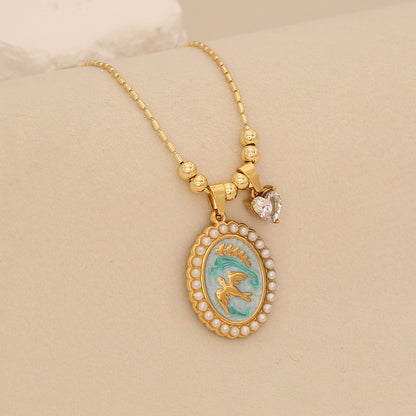 Celestial Swallow Pendant Necklace