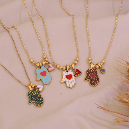 Hamsa & Evil Eye Protection Necklace