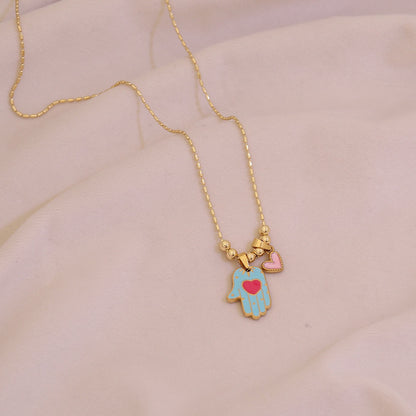 Hamsa & Evil Eye Protection Necklace