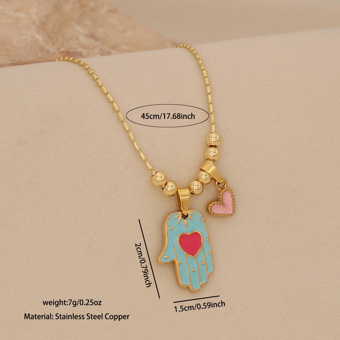 Hamsa & Evil Eye Protection Necklace