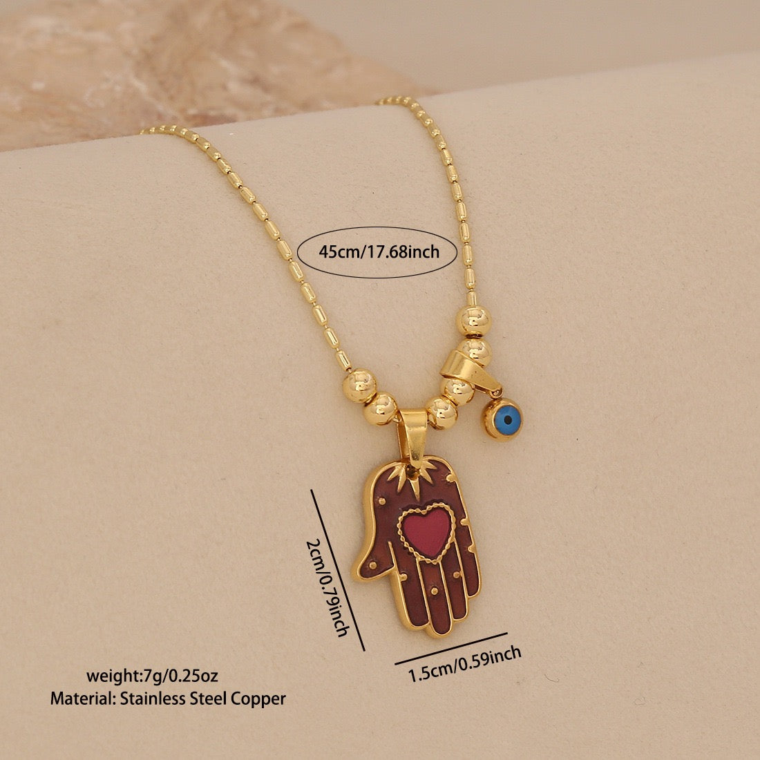 Hamsa & Evil Eye Protection Necklace