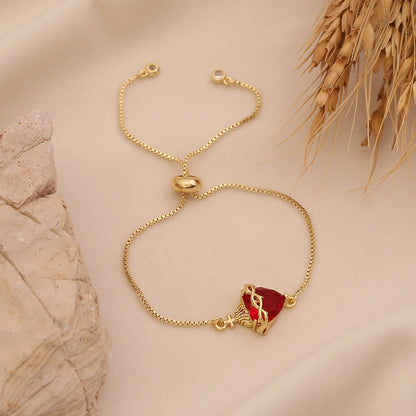 Crimson Heart Adjustable Bracelet