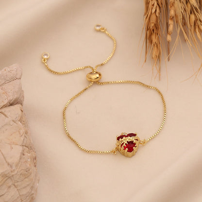 Crimson Heart Adjustable Bracelet