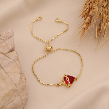 Crimson Heart Adjustable Bracelet