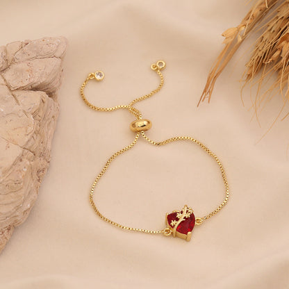 Crimson Heart Adjustable Bracelet