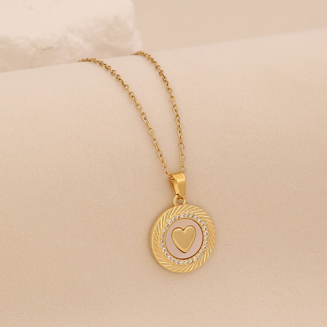 Golden Faith Heart Pendant Necklace