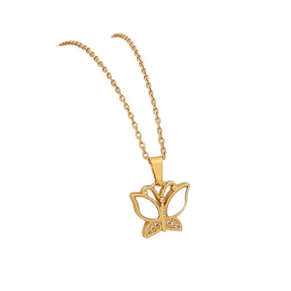 Golden Bloom Cross Pendant Necklace