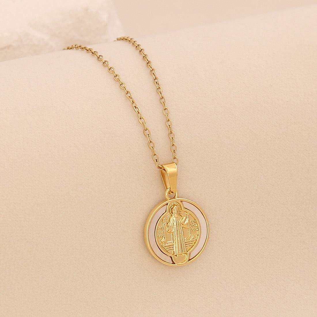 Golden Bloom Cross Pendant Necklace