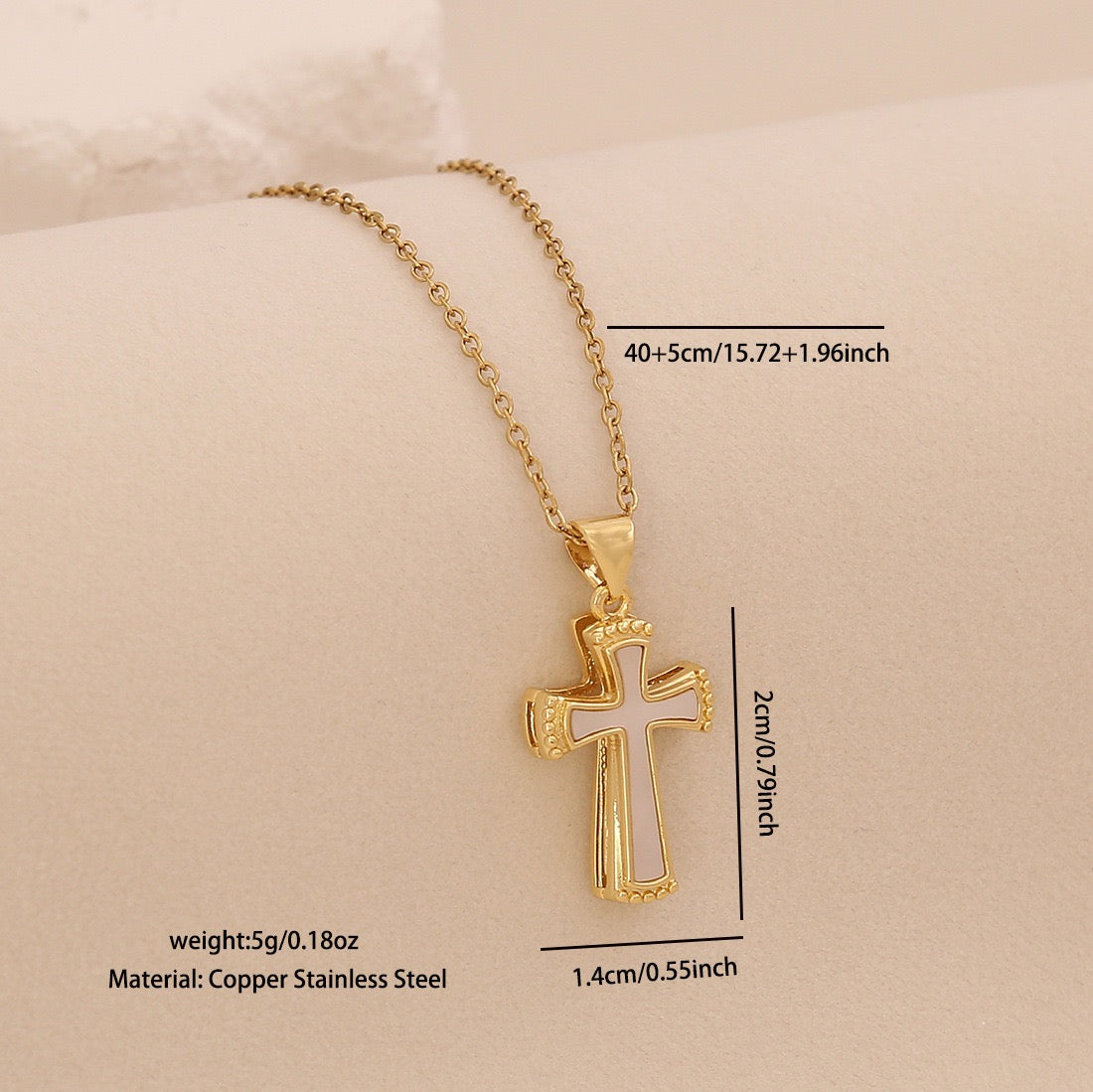 Golden Bloom Cross Pendant Necklace