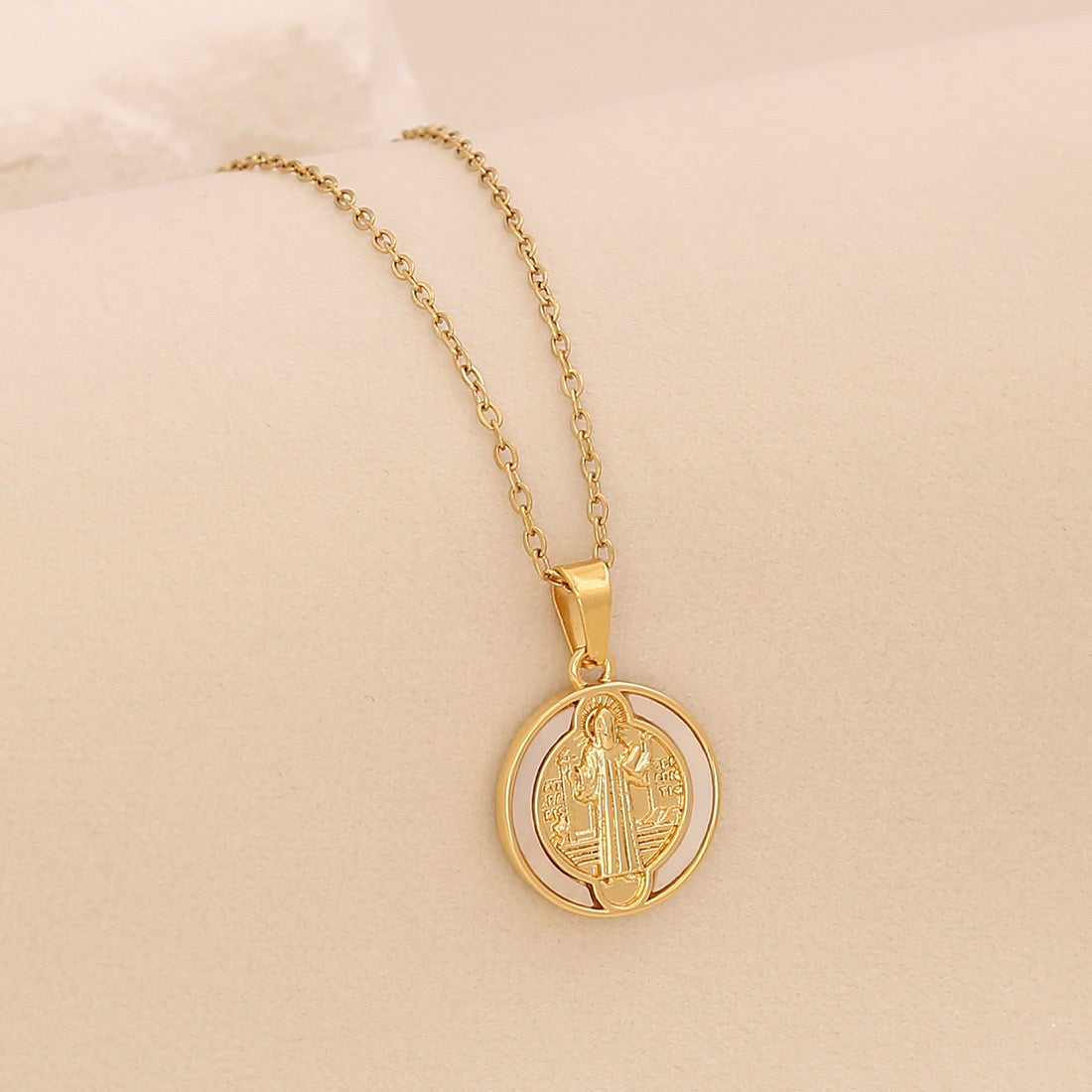 Golden Bloom Cross Pendant Necklace