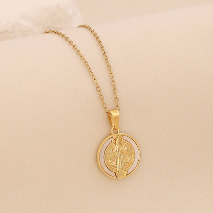 Golden Bloom Cross Pendant Necklace