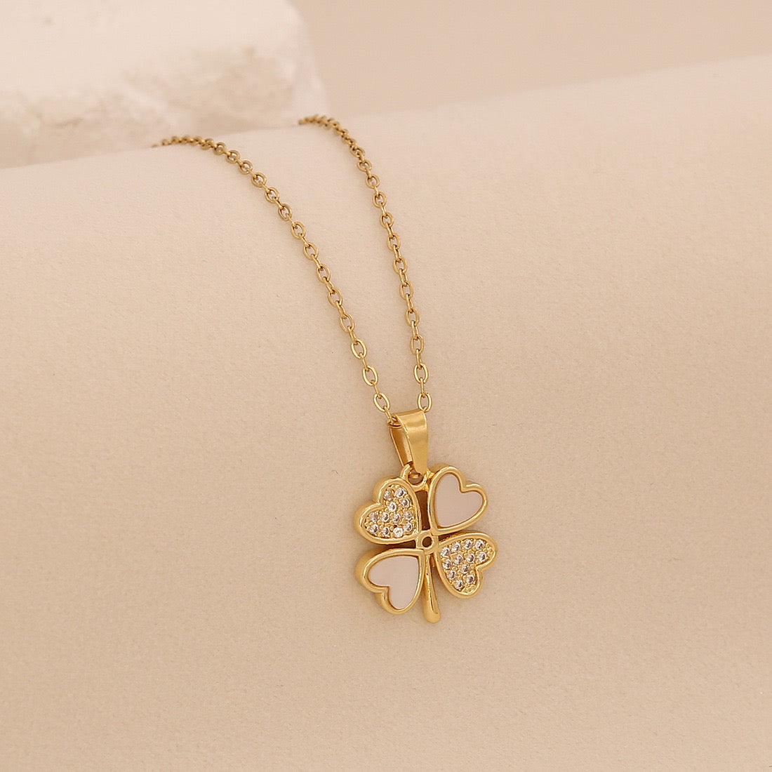 Golden Bloom Cross Pendant Necklace