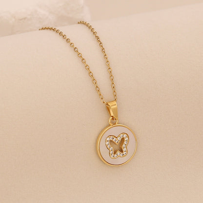 Golden Bloom Cross Pendant Necklace