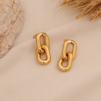 Textured Spiral Gold Earrings
