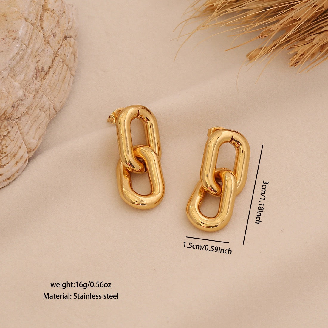 Textured Spiral Gold Earrings