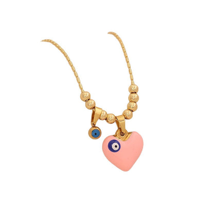 Evil Eye Heart Pendant Necklace