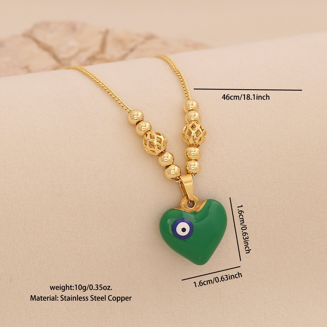 Evil Eye Heart Pendant Necklace