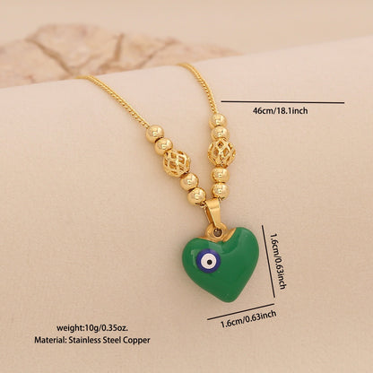 Evil Eye Heart Pendant Necklace