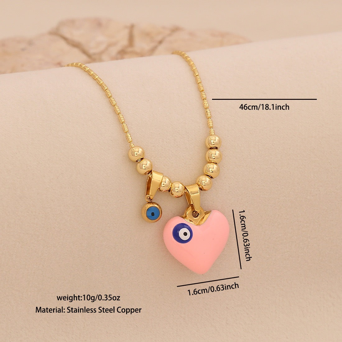 Evil Eye Heart Pendant Necklace
