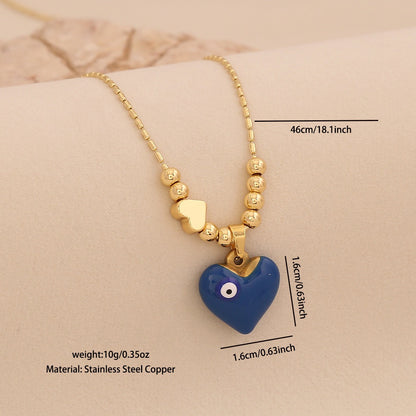 Evil Eye Heart Pendant Necklace