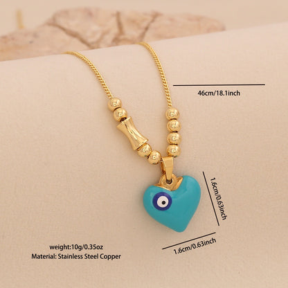 Evil Eye Heart Pendant Necklace