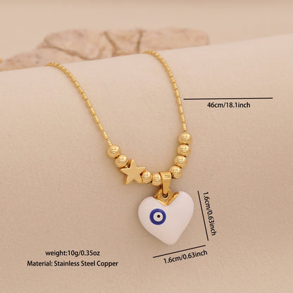 Evil Eye Heart Pendant Necklace