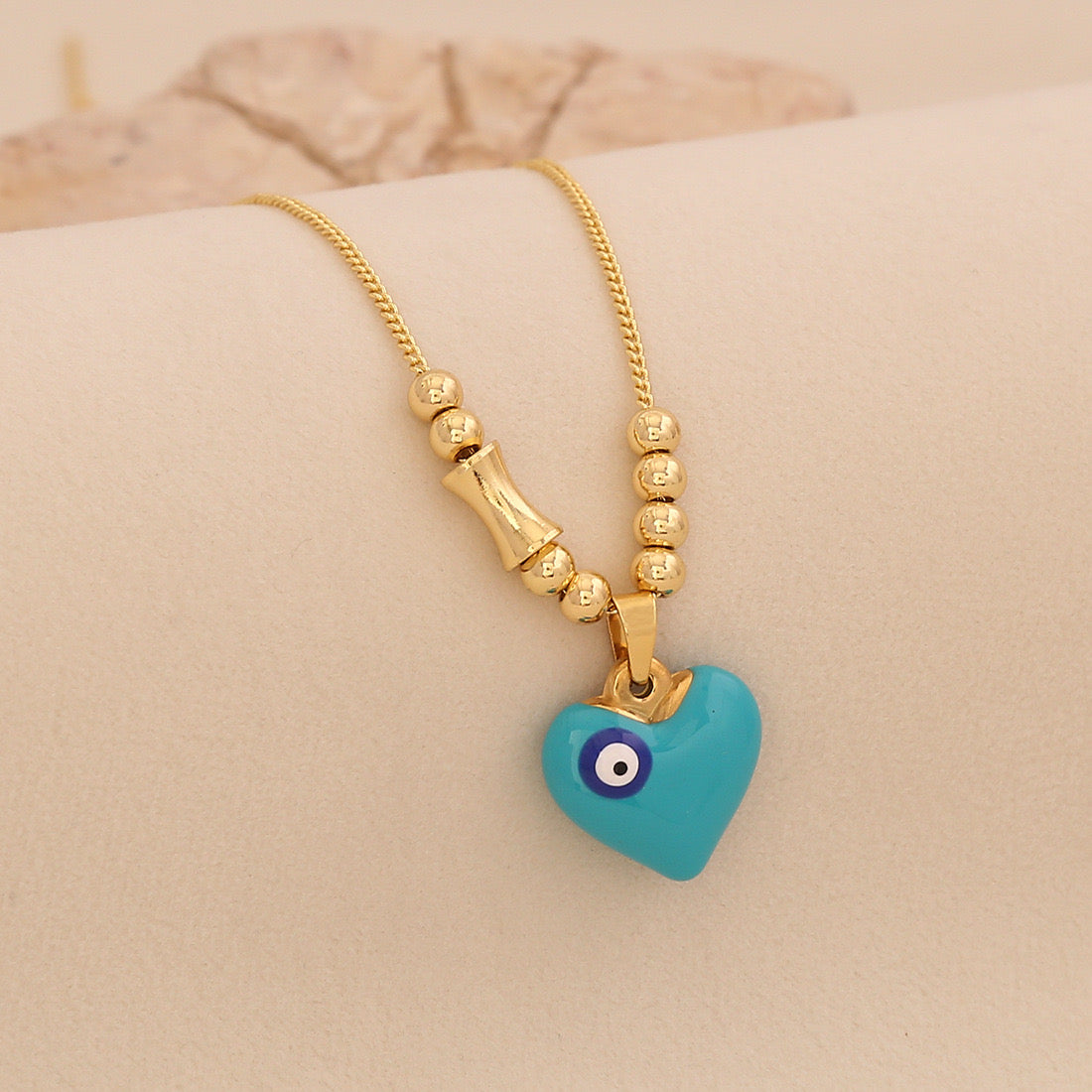 Evil Eye Heart Pendant Necklace