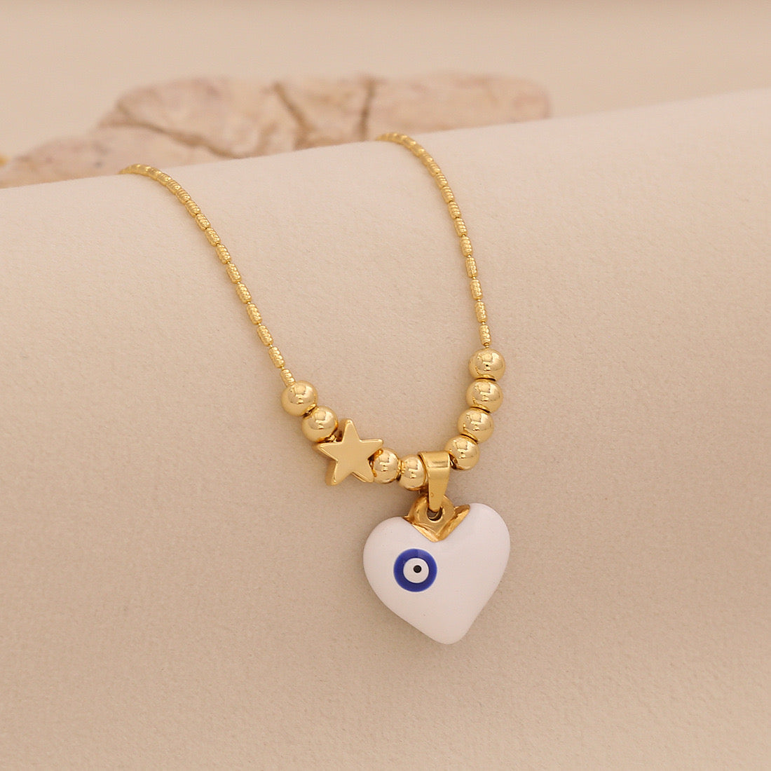 Evil Eye Heart Pendant Necklace
