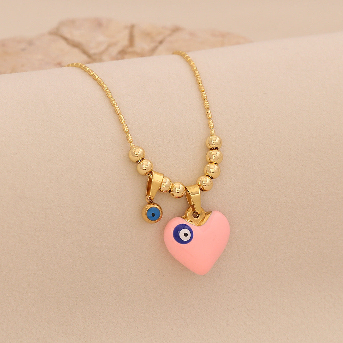 Evil Eye Heart Pendant Necklace