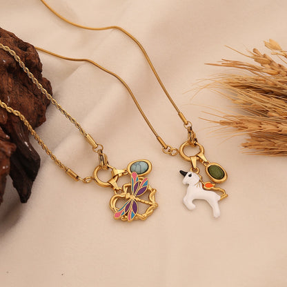 Vintage Elephant Charm Necklace