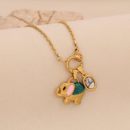 Vintage Elephant Charm Necklace