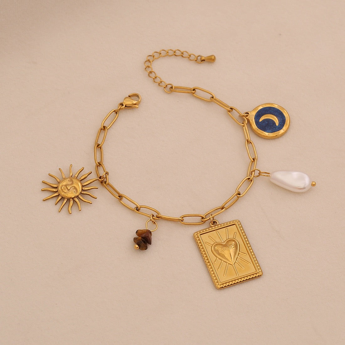 Lunar Heart Charm Necklace