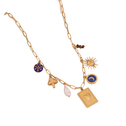 Lunar Heart Charm Necklace