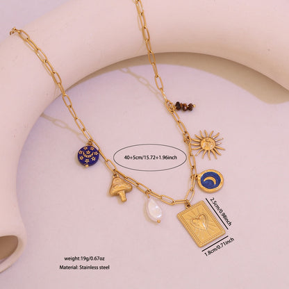 Lunar Heart Charm Necklace