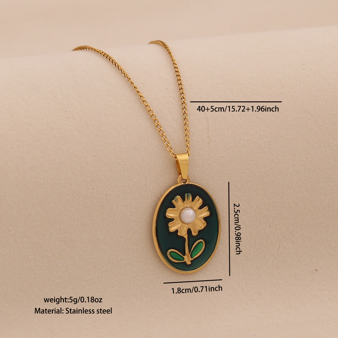 Golden Sunflower Pendant Necklace