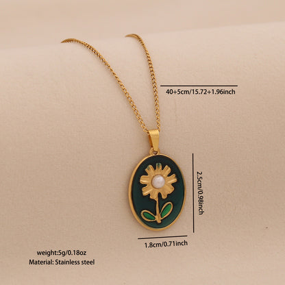 Golden Sunflower Pendant Necklace