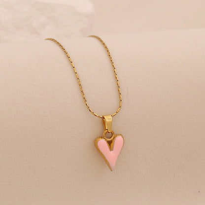 French Enamel Heart Necklace